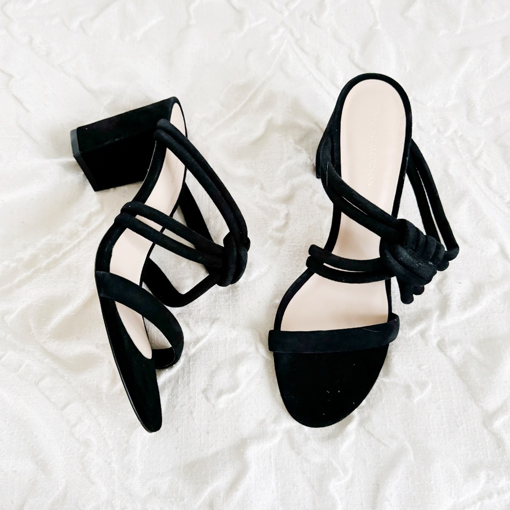 STUART WEITZMAN Twist Knot Block Heel Sandal Size… - image 2